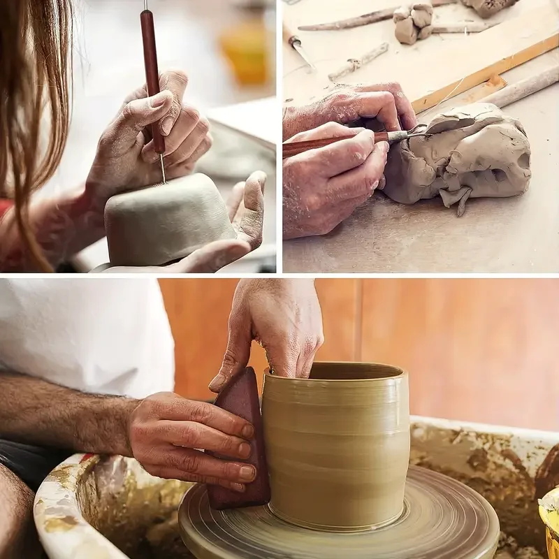 25/40 قطعة من أدوات نحت الفخار والطين، مجموعة أدوات نحت الطين والسيراميك الجاف على الوجهين، تنعيم نمذجة الفخار #5