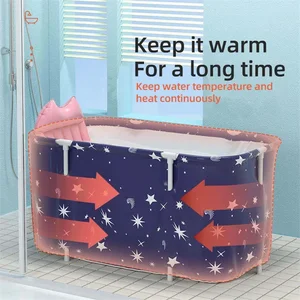 Portable folding bathtub for adults and children, pool, large plastic bath bucket, insulation bath 8 Main Sales Bubble Bath - №2