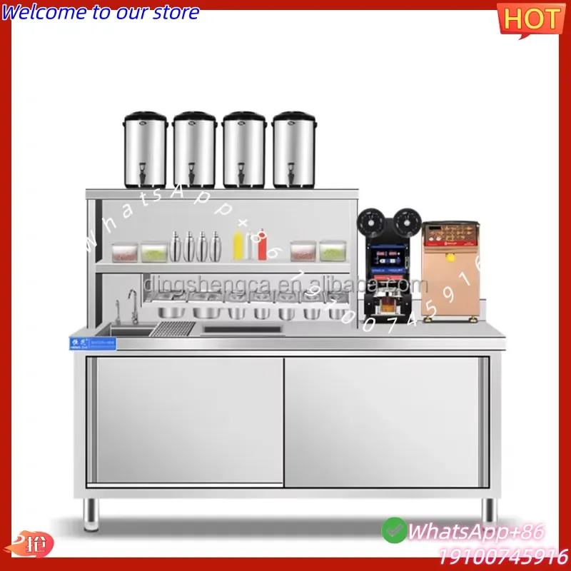 2026Hot HENGZHI New Automatic Bubble Machine 304 Stainless Steel Portable Refrigerator Workbench Water Bar Work Station
