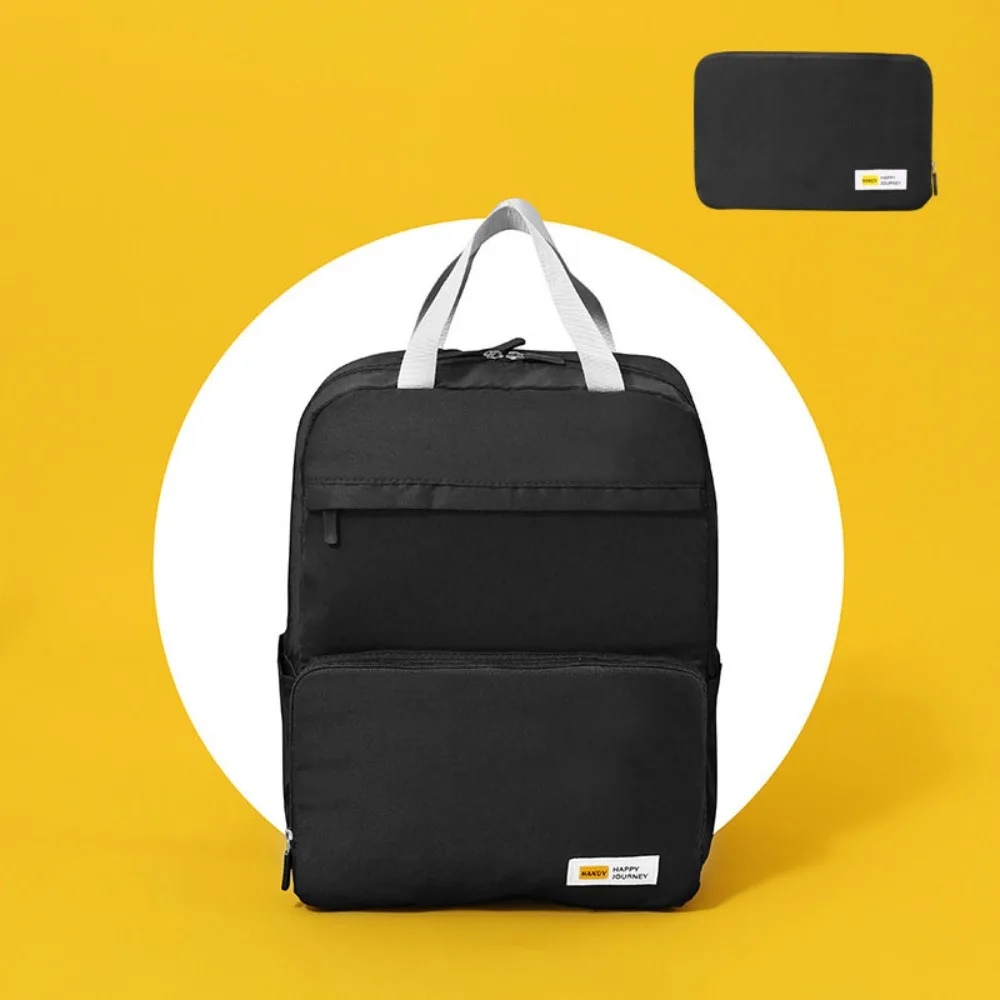 Portable Oxford Foldable Backpack Multi-pocket Solid Color Hiking Backpack Lightweight Large Capacity Student School Bag Men