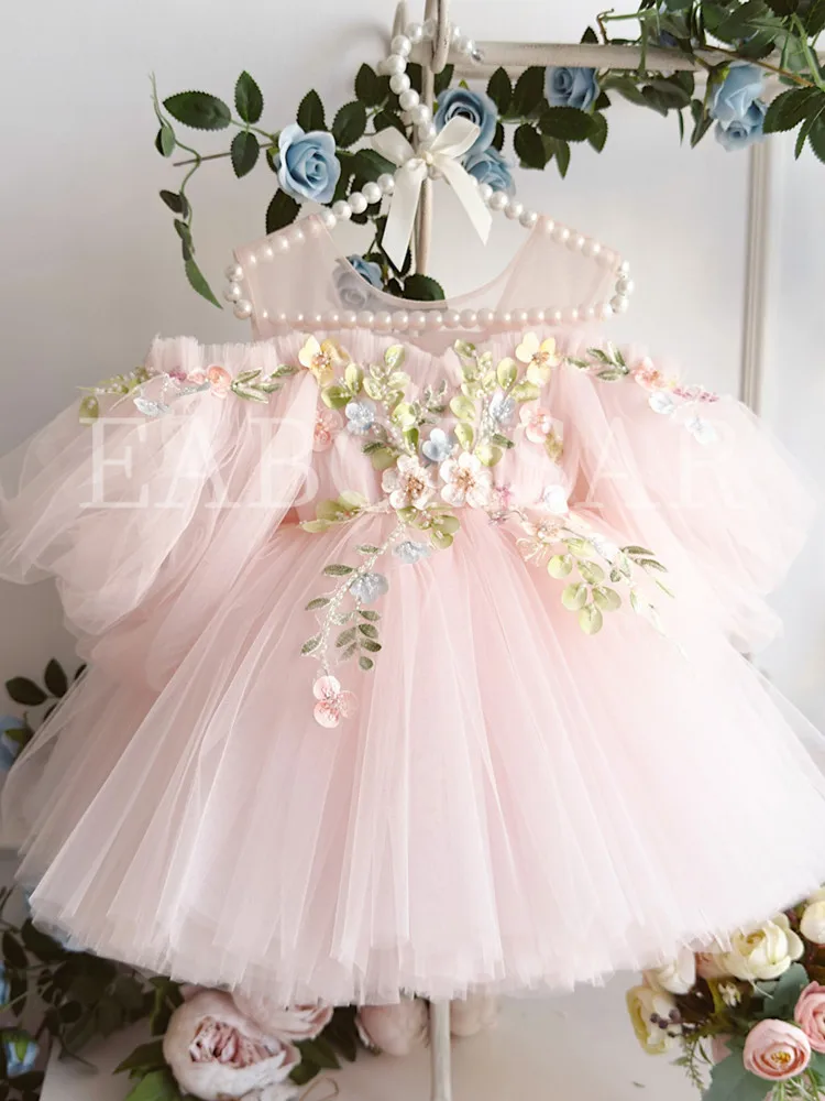 Hochwertige Prinzessinnen-Kostüme für Kinder, Klavier-Auftrittskleider, Geburtstagskleider für Mädchen, A5013 Vestidos Blumenmädchenkleider – Detail 3