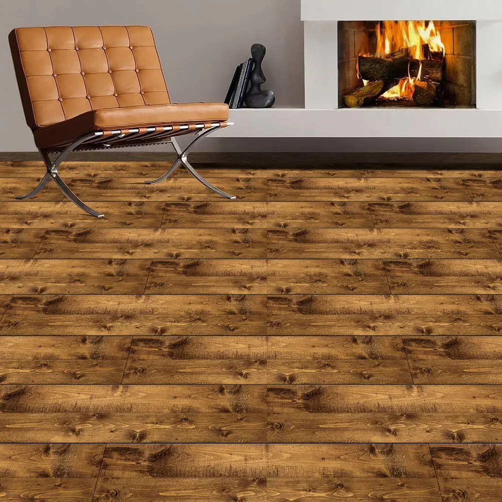 

5pcs Waterproof Wood Grain Floor Sticker Peel Stick Pvc Planks For Bedroom Kitchen Floor Decoration Garden Flooring Tiles