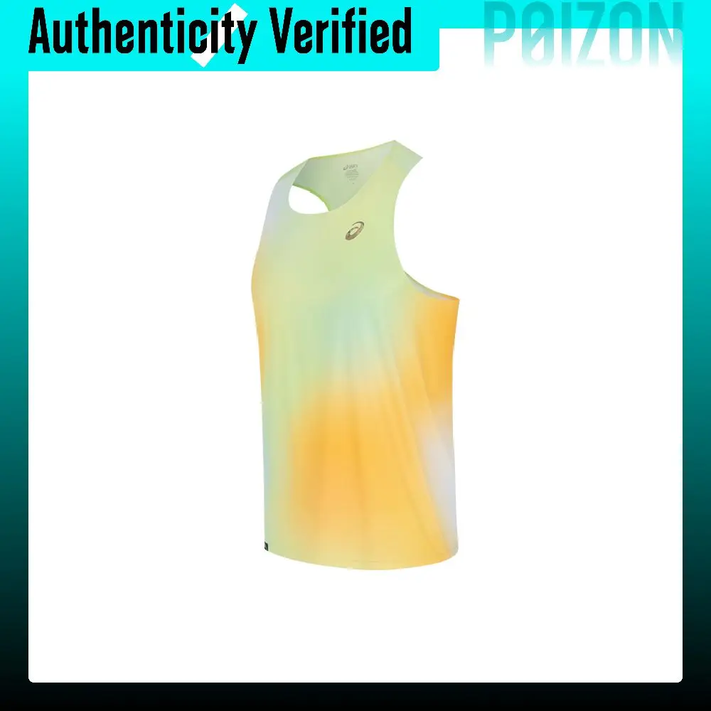 ASICS Running Tank Top Unisex Orange Green Print 2013A528-800