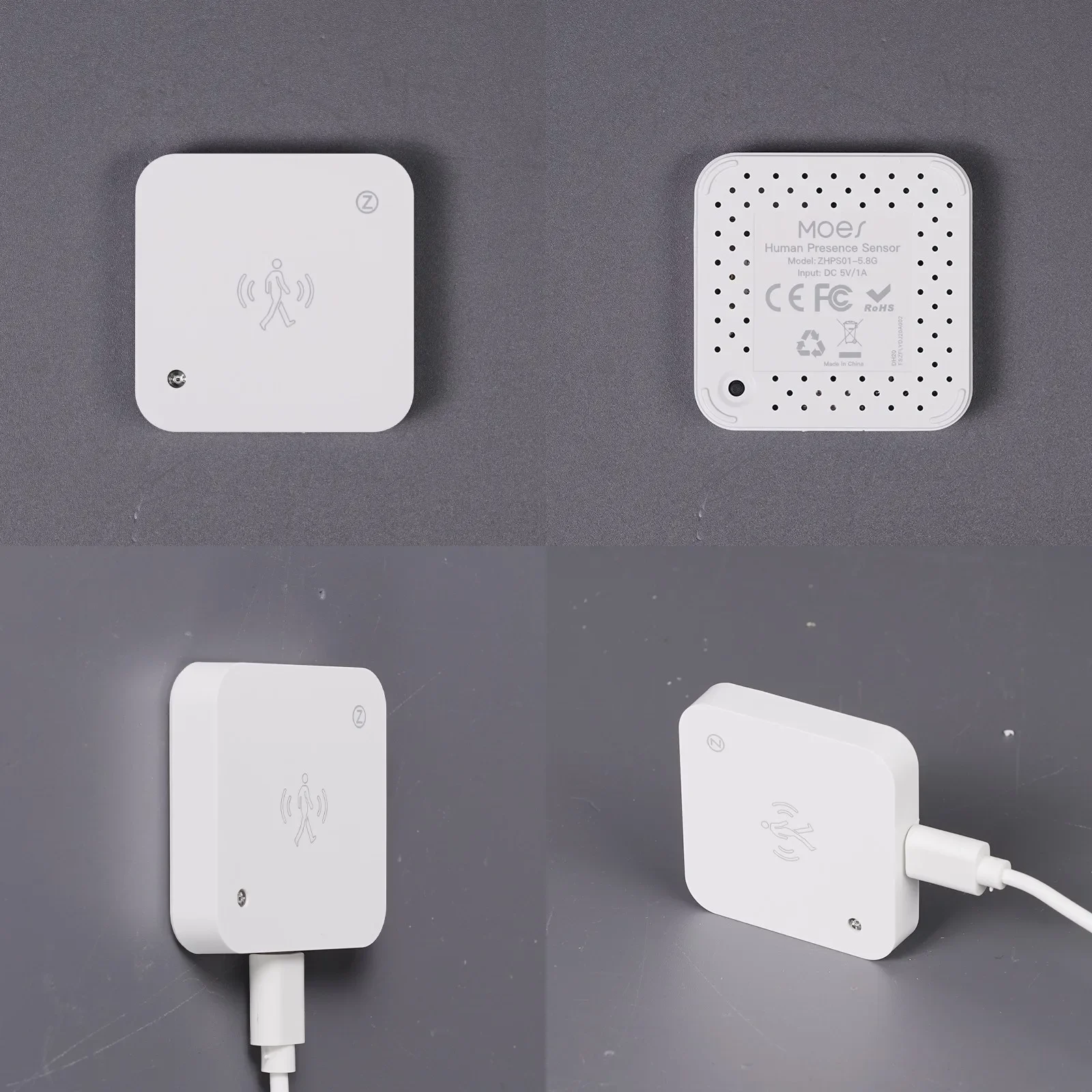 For Moes Smart Human Presence Sensor Human Body Motion Detector Motion Motionless Detection Light Luminance For Home Security