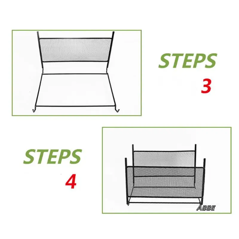 4X A4 Mesh Metal File Organizer Box Hanging File Folder Box Desk Storage Holder Shelf Holder Storage For Office Home