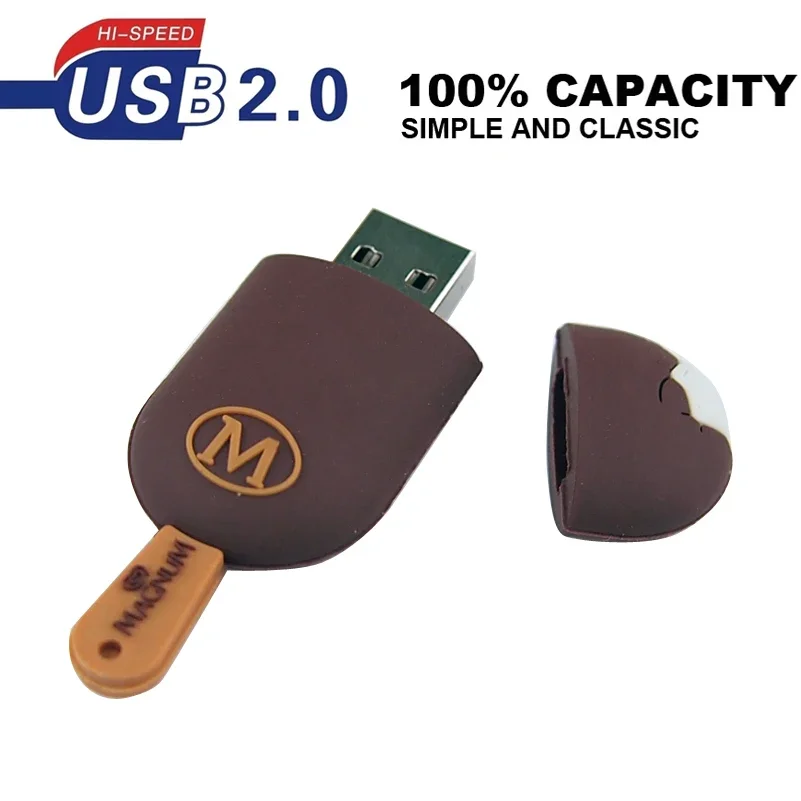 Usb 2.0 флэш-накопитель 4 ГБ 8 ГБ шоколадное мороженое флэш-накопитель 16 ГБ 32 ГБ 64 ГБ 128 ГБ водонепроницаемый флэш-накопитель креативный u-диск