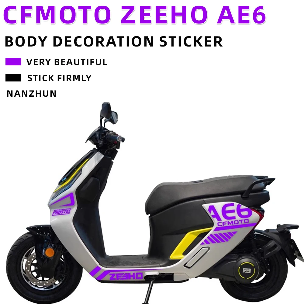 For CFMOTO ZEEHO AE6 AE6+ AE6S AE6 S+Motorcycle Side Decal Sticker Personalized Flower Decorative Sticker ZEEHO Accessories