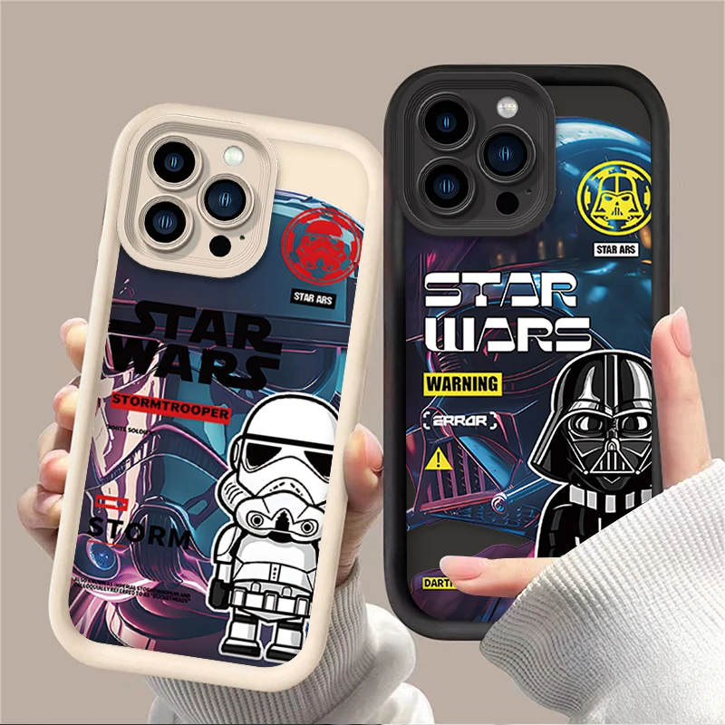 Stars W-Wars Darth Vader Phone Case for iPhone 14 15 Pro Max 13 12 11 X XS XR 7 8 Plus SE 2020 Shockproof Soft Silicone Cover