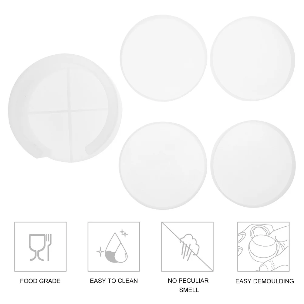 1Set Coaster Casting Tools Round Square Shapes DIY Crystal Epoxy Mold Reusable Nonstick Easy Operate Clean Unique Design