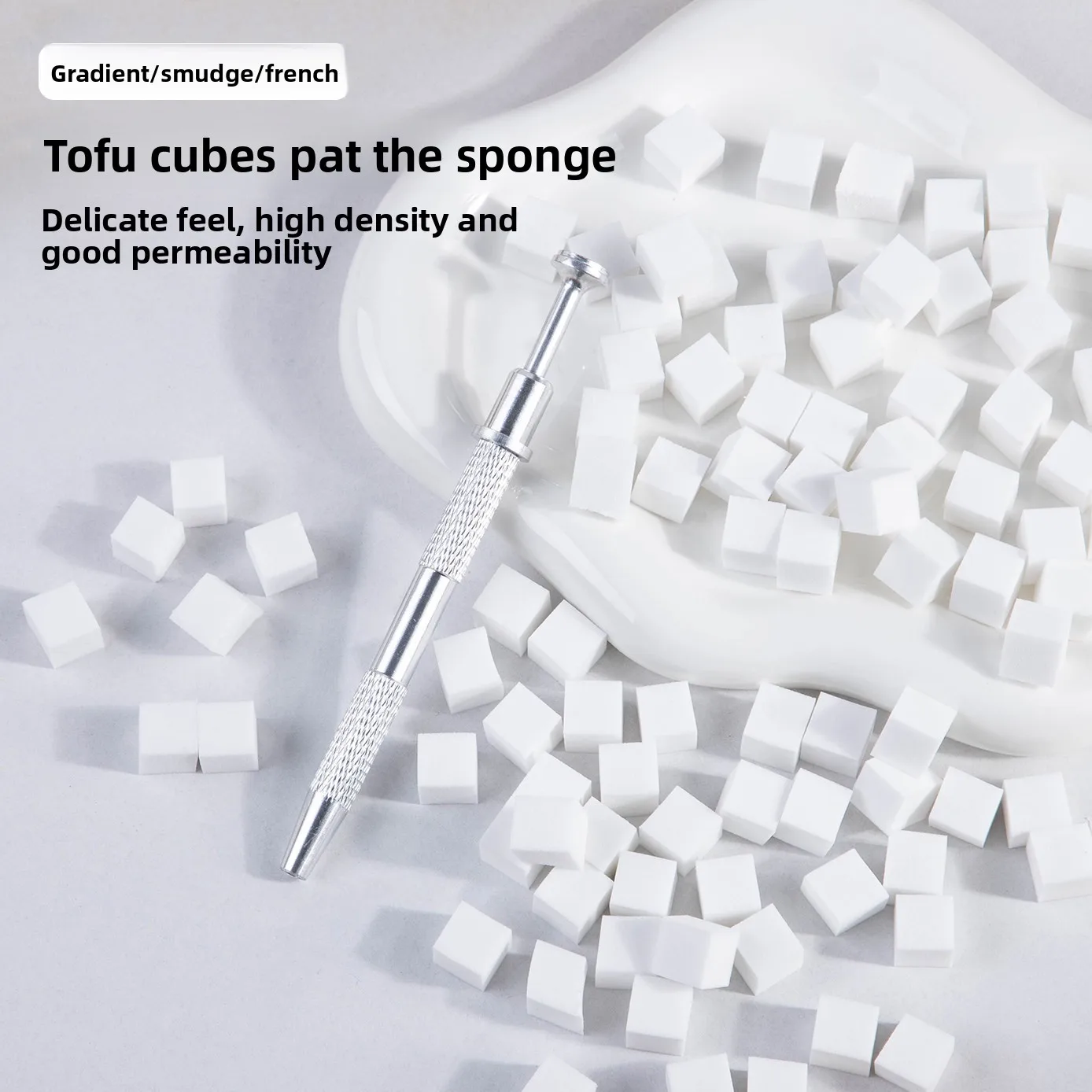 Ins Small Square Nail Art Sponges, Mini Cube Tools for Nail Gradient Blush Tap Glue Smudge Painting Tool