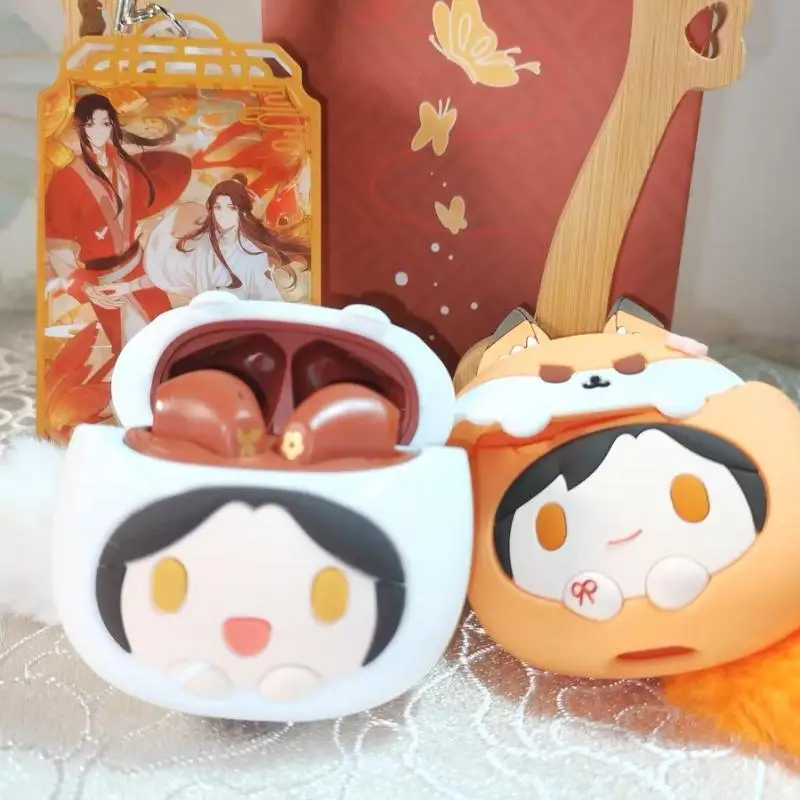 Tian Guan Ci Fu Tgcf Hua Cheng Xie Lian Comics lis królik zestaw słuchawkowy Bluetooth słuchawki etui na prezenty oficjalne Cosplay zabawka