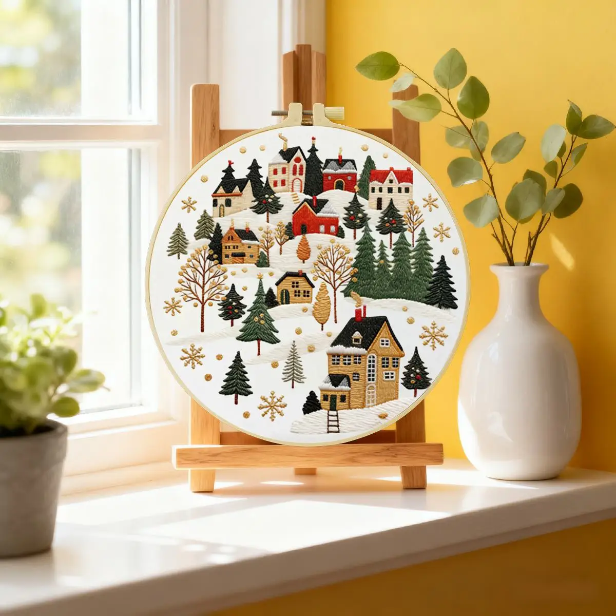 1 Stück 20X20CM/15X15CM 7,87/6,3 Zoll Berg-Stickerei-Starter-Kit DIY-Kit DIY-Stickerei-Set für Anfänger – Detail 1