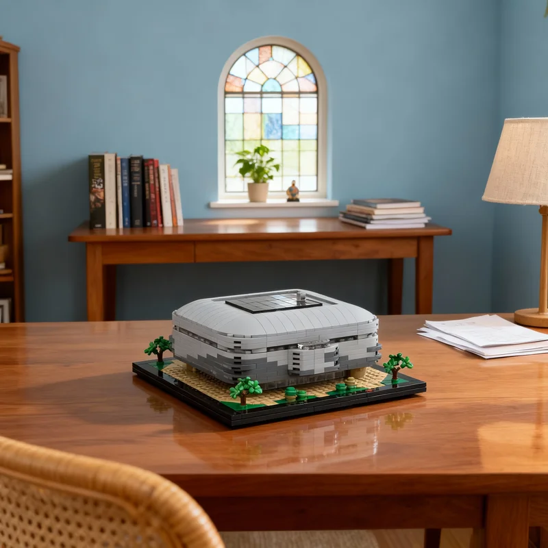 

598pcs MOC New Santiago Bernabeu Stadium Real Sports Soccer Model Building Blocks Small Decor, Home Decor For Kids Holiday Gift