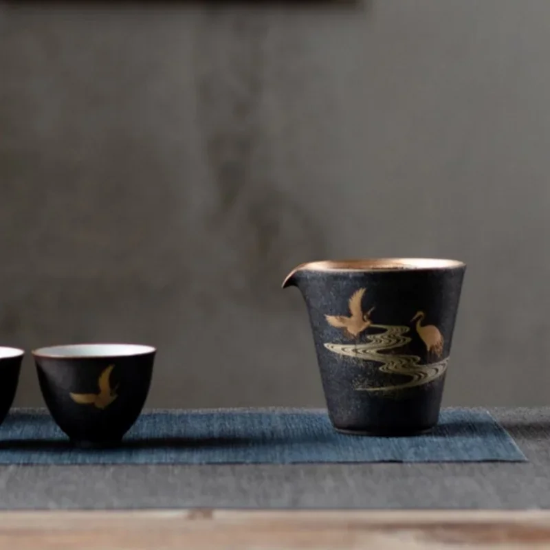 Manual Vintage Japanese Public Cup Ceramic Chahai  Cup Kung Fu Tea Accessories Tea Infusers Sharing Cup