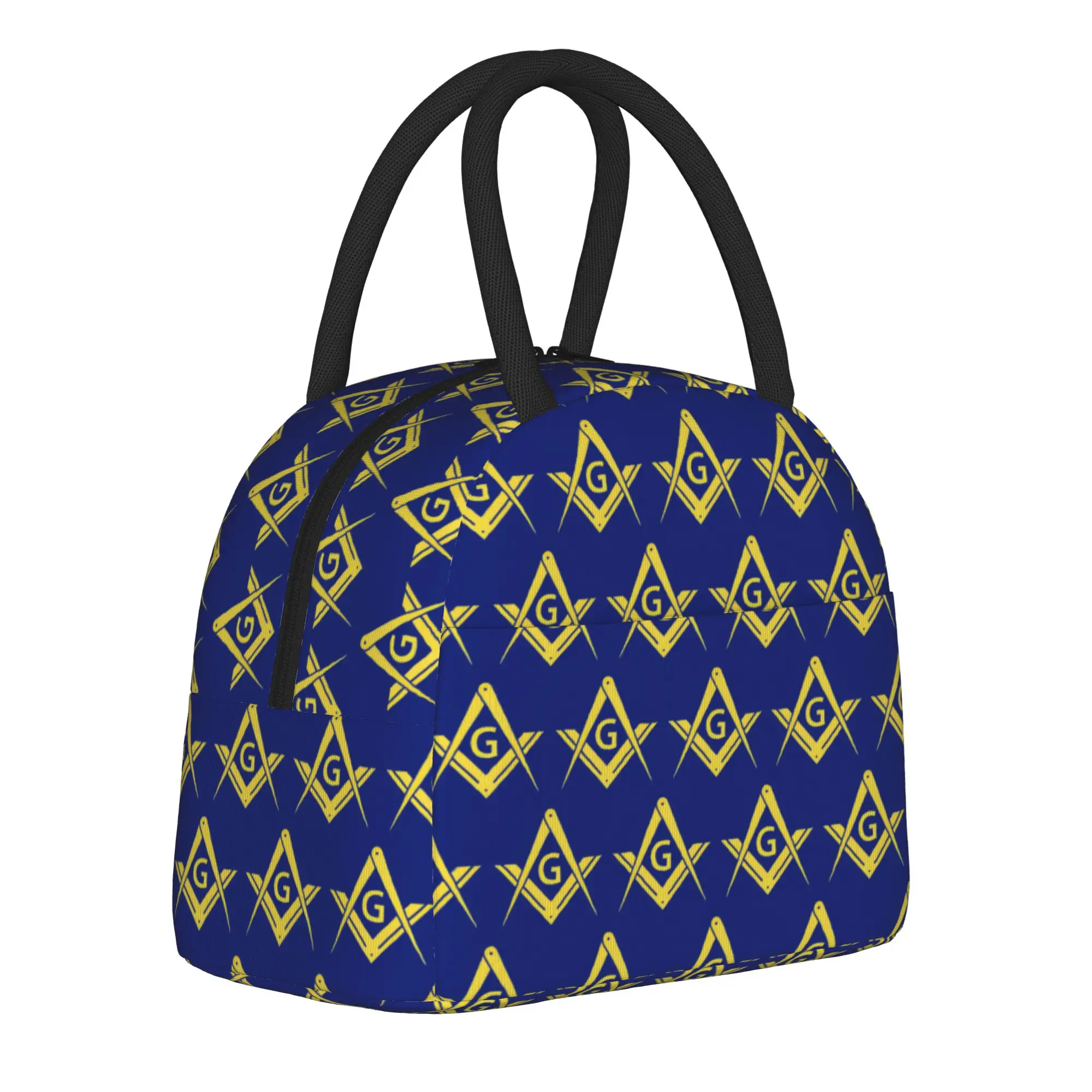 Freemason Square Compass Insulated Lunch Bag Leakproof Freemasonry Astrology Meal Container Cooler Bag Tote Lunch Box Food Bag