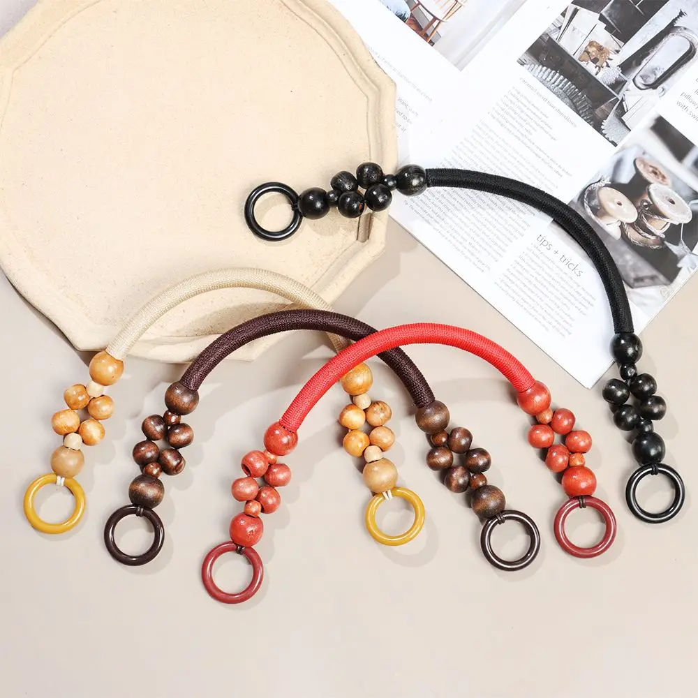 1Pcs Wooden Bead Bag Handle Rope Replacement Handbag Handle Shoulder Belt for Women Handbag DIY Bag Accessories New Fashion