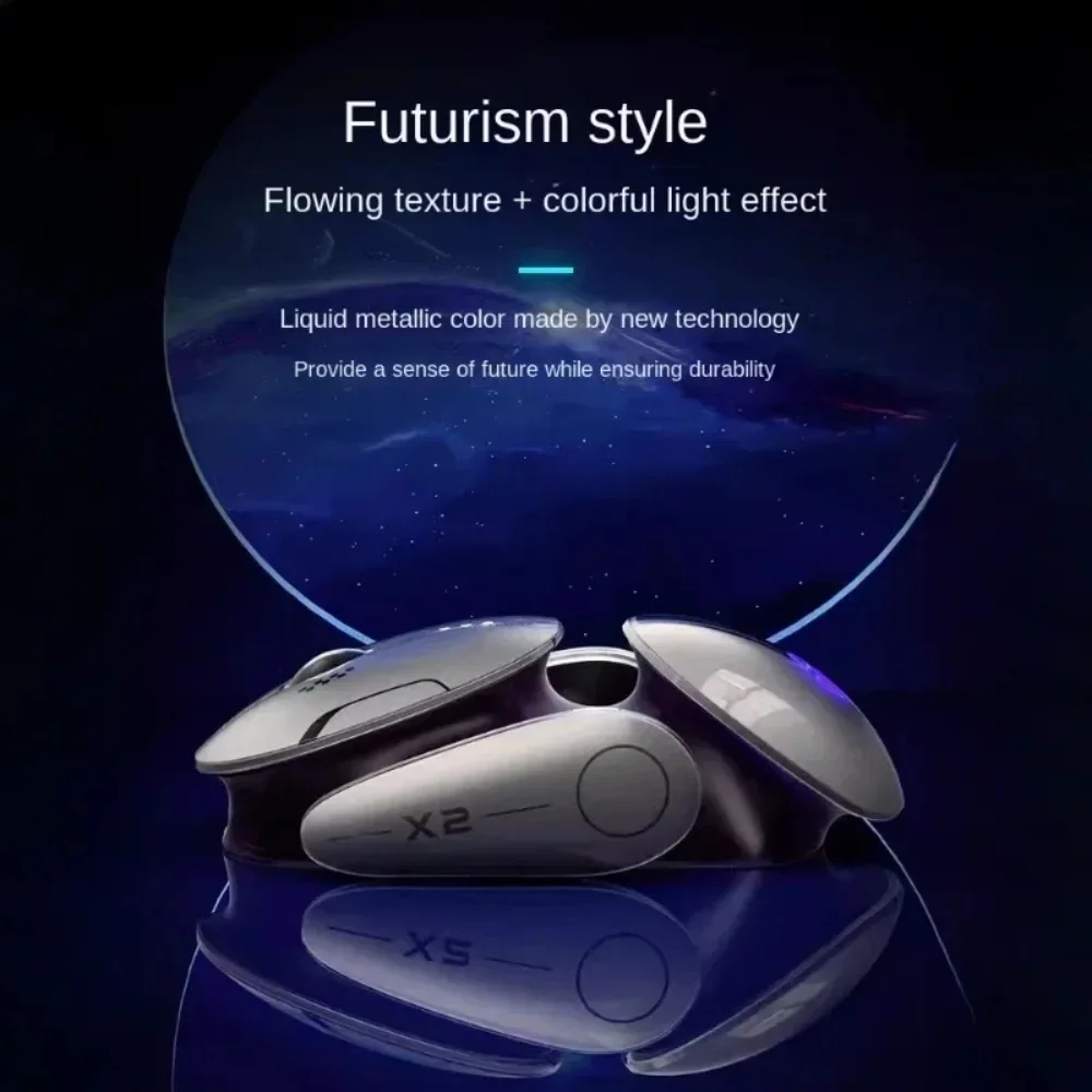 Inphic X2 Tri-Mode Metallo Bluetooth Mouse Wireless Silenzioso Ricaricabile E-Sport Retroilluminazione Gaming PC Laptop Accessori Regalo