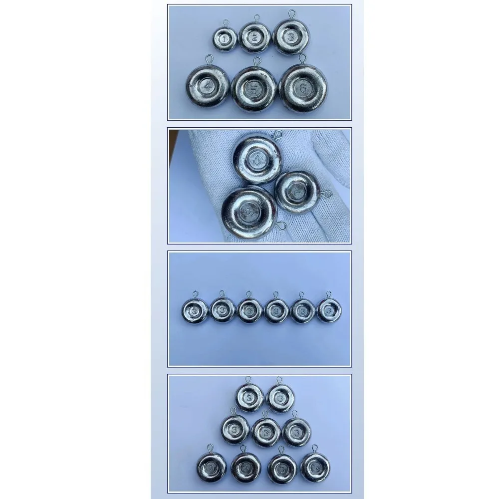 

1/2/3/4/5/6/7/8/10/12/16OZ Fishing Lead Sinkers concave bottom Round Shape fishing Weight Carp Fishing Lead