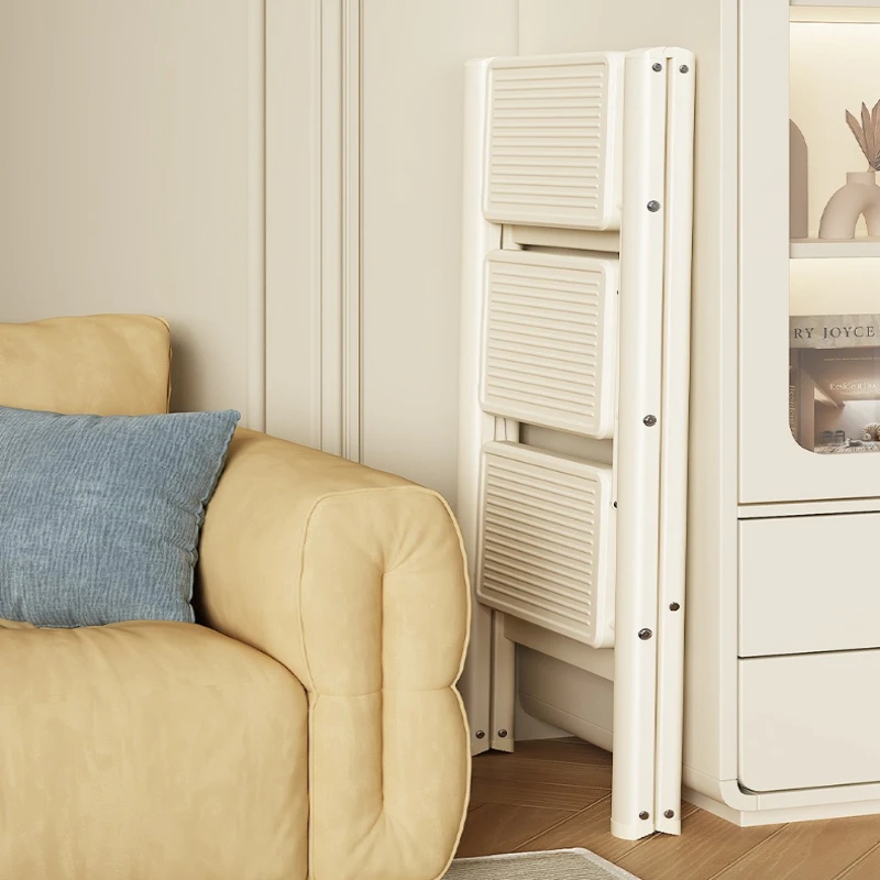eb-folding herringbone ladder Three-tier multi-functional Household thickened foot stand white indoor