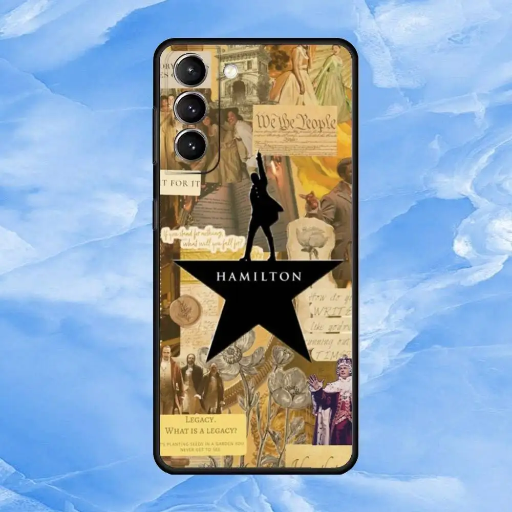 حافظة هاتف هاميلتون M-Musical L-Lyrics لهاتف سامسونج S25,24,23,22,30,21,10,9,Ultra,Plus,Lite,FE,4,5G حافظة سوداء ناعمة #5