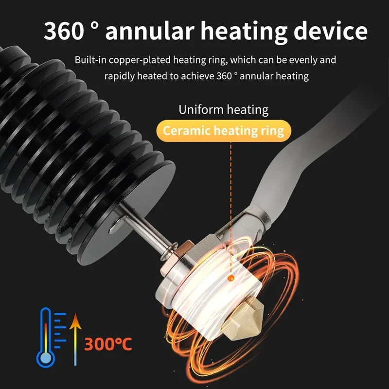 Głowica drukująca E3D V6 Hotend 24V 50W z ceramicznym rdzeniem grzewczym do drukarek 3D Voron 2.4, Prusa DDB Extruder, Ender 3, CR10, MK3S, J-head — zdjęcie produktu 5