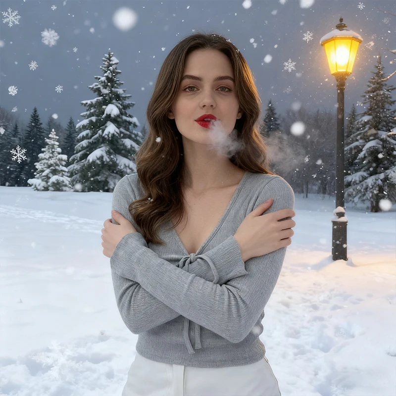 

Autumn Sweet And Spicy T-Shirt V-Neck Long Sleeves Top Decor Slimming Elegant Style Y2K Women With Lace Trim And Butterfly Knot