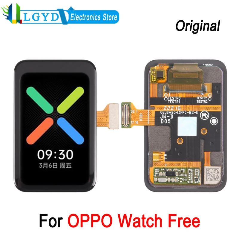 

Original 1.64 Inch AMOLED LCD Screen For OPPO Watch Free Smartwatch Display and Digitizer Full Assembly Replacement Part