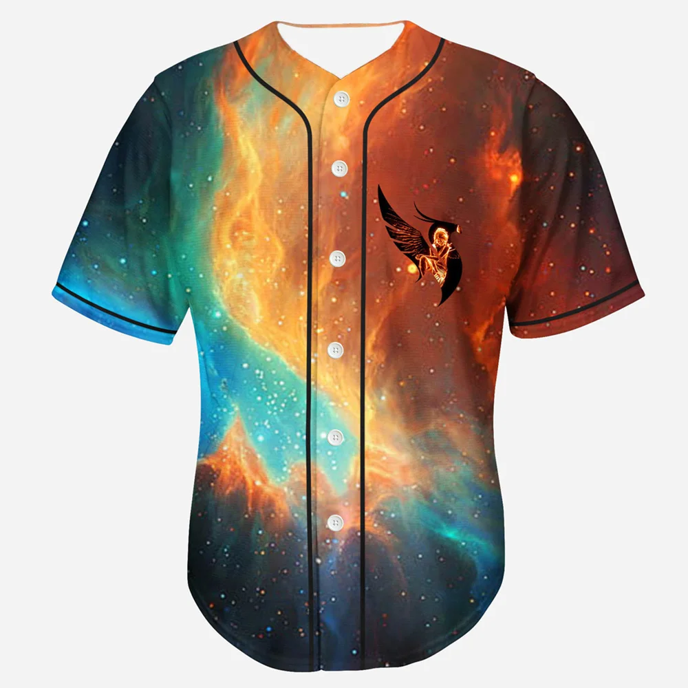 ILLENIUM Fire Rave Baseball Jersey For EDM Personalized Streetwear Harajuku Thin button Baseball uniform Men/Women customizable