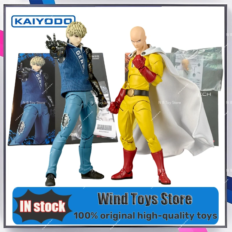 En Stock, Figura de Acción Original Kaiyodo One Punch Man Saitama Amazing Yamaguchi Revoltech Saitama Janos, Modelo Coleccionable de Anime