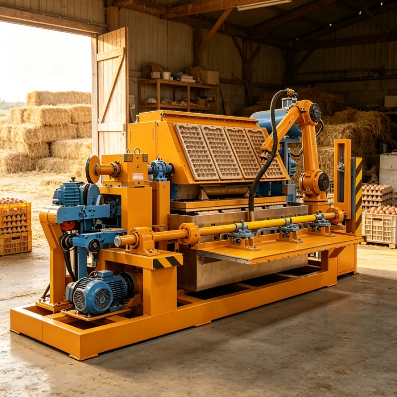 Fully Automatic Multi-mode Egg Tray Machine, Pulp Molding Equipment for Medium-sized Poultry Egg Packaging Plants
