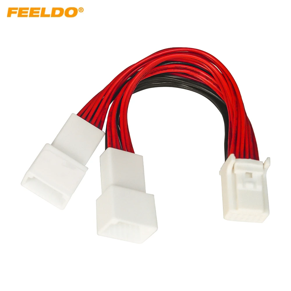 Car Audio Radio Harness Cable Splitter 1 to 2 Cable For Toyota Lexus Aux In Interface Adapter