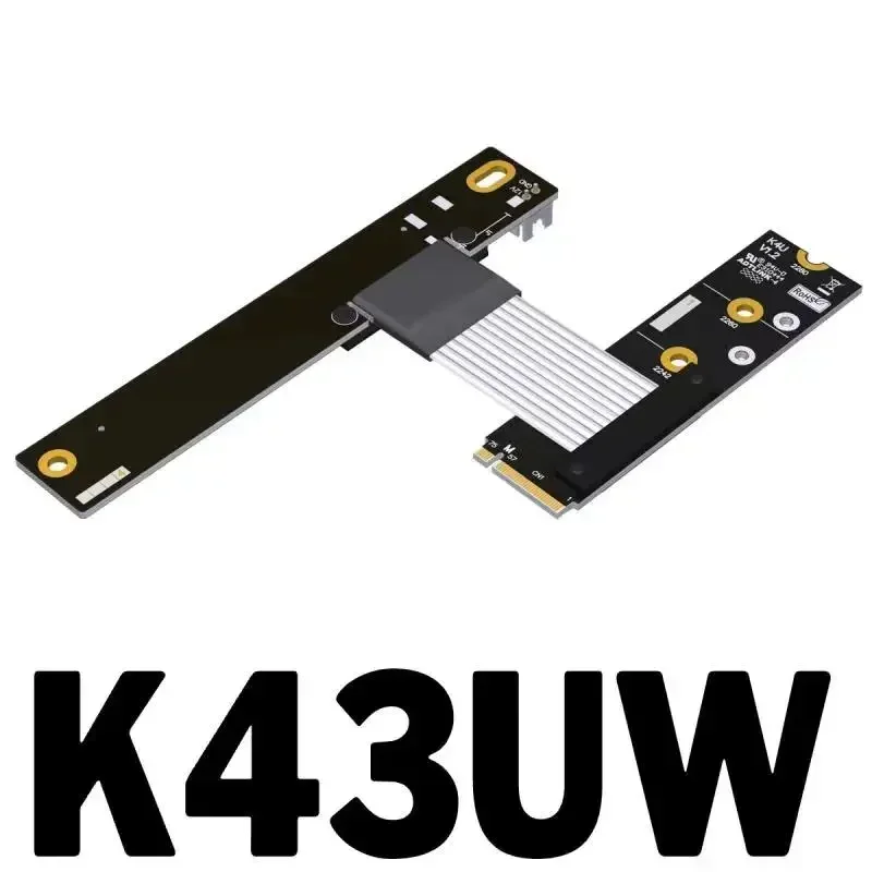 New K43UP PCI-E 4.0 16x Riser Card M.2 NGFF NVMe Key M to PCIe x16 Extension Cable Gen4 SATA Power Cable 64G/bps Extender Jumper