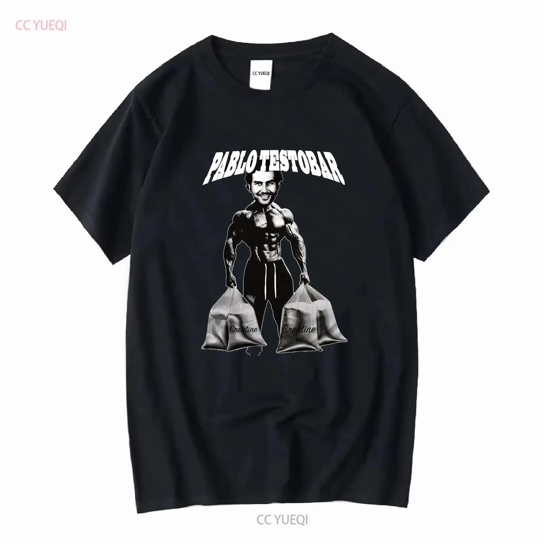 Pablo Testobar With Creatine Sacks T shirt Funny Hilarious Meme Gym Pump Cover Fitness Bodybuilding Wear Vintage Style vintage