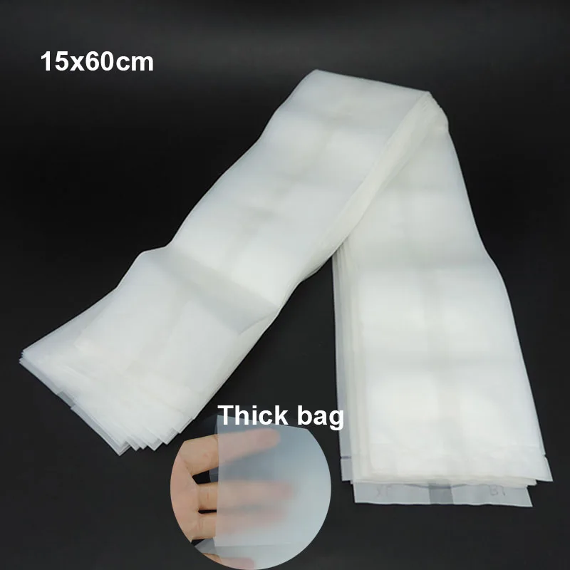 10Pcs 15cmx60cm Mushroom Strain Growing Bag Edible Fungus Cultivation grow pots Planting Bag PVC Bacteria Breathable s1