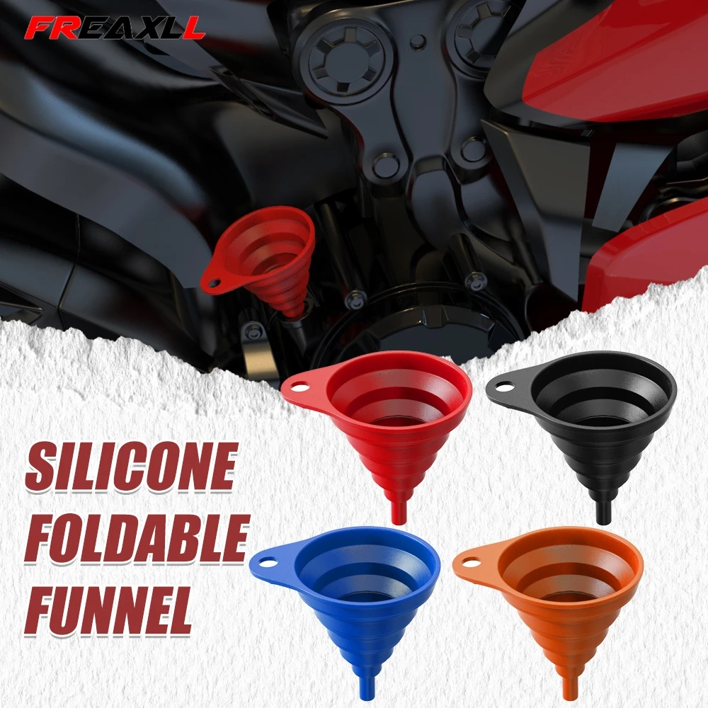 For Honda CB 125 190 250 300 400 500 650 1100 1000 1300 F R X ABS Universal Motrcycle Engine Collapsible Silicone Liquid Funnel