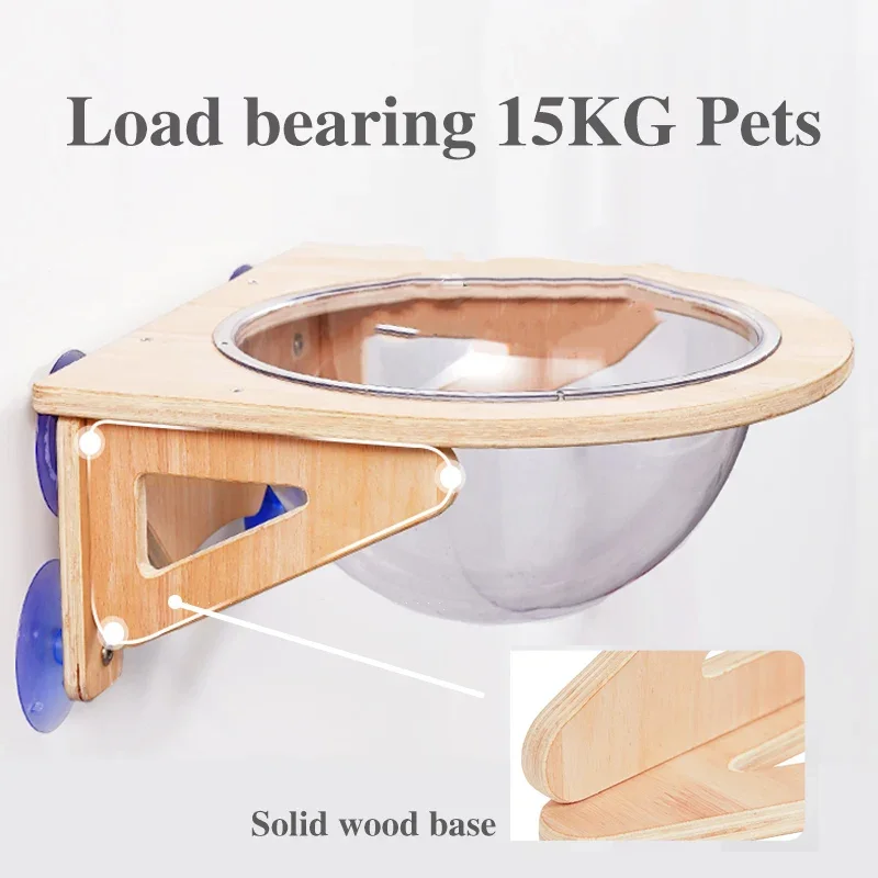 Solid Wood Cat Hammock Hanging Nest Pet Window Glass Hanging Bed Hanging Space Capsule Climbing Balcony Frame