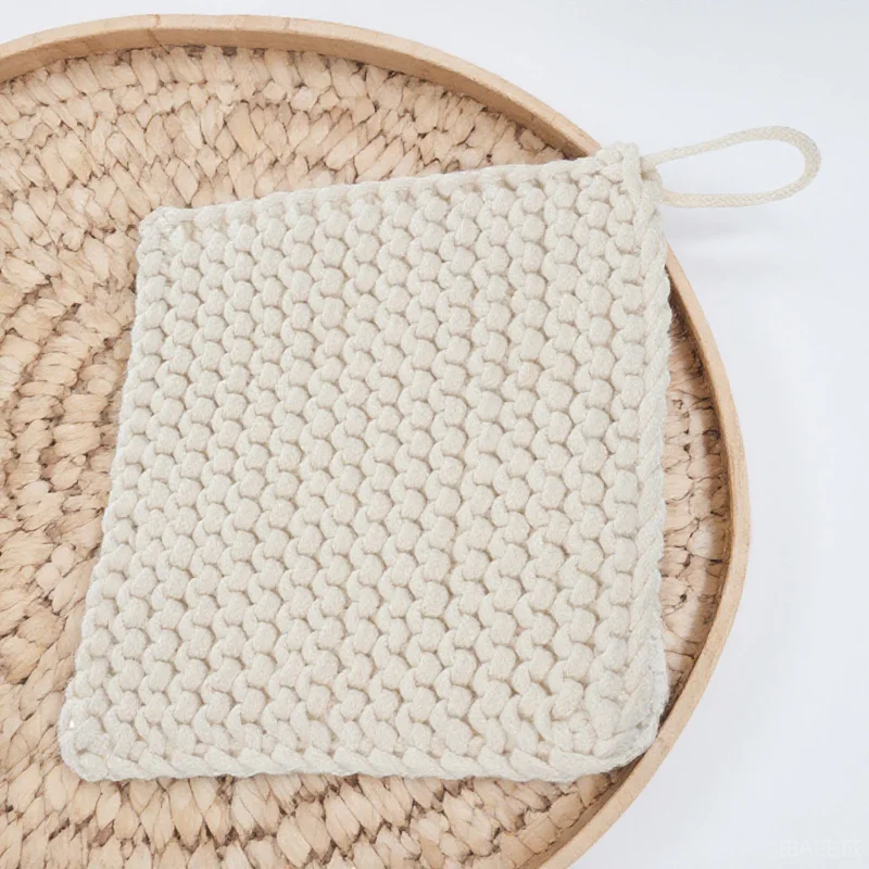 1Pcs Woven Cotton Mat Ecofriendly Cup Coaster Slip Resistant Tabletop Protection Easy Wash Decor Square Pot Holder