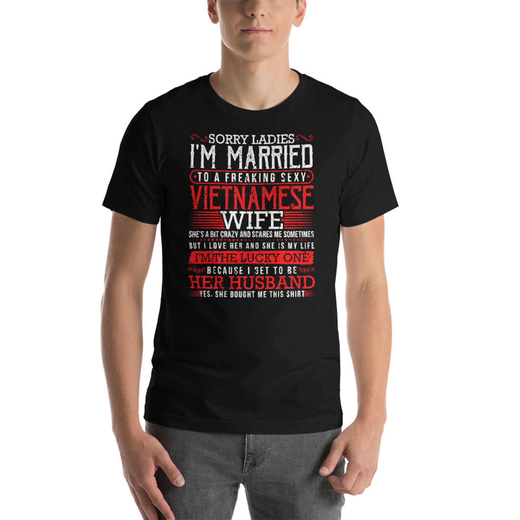 Married To A Vietnamese Wife Vietnam Pride Wedding Bridal Bachelor Party Unisex T-Shirt