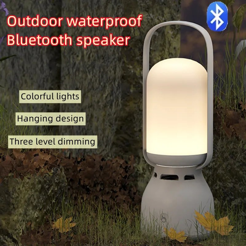 Portable Bluetooth Speaker Wireless Outdoor Camping Light TWS Connection Bluetooth Soundbar Colorful Atmosphere Light Music Play