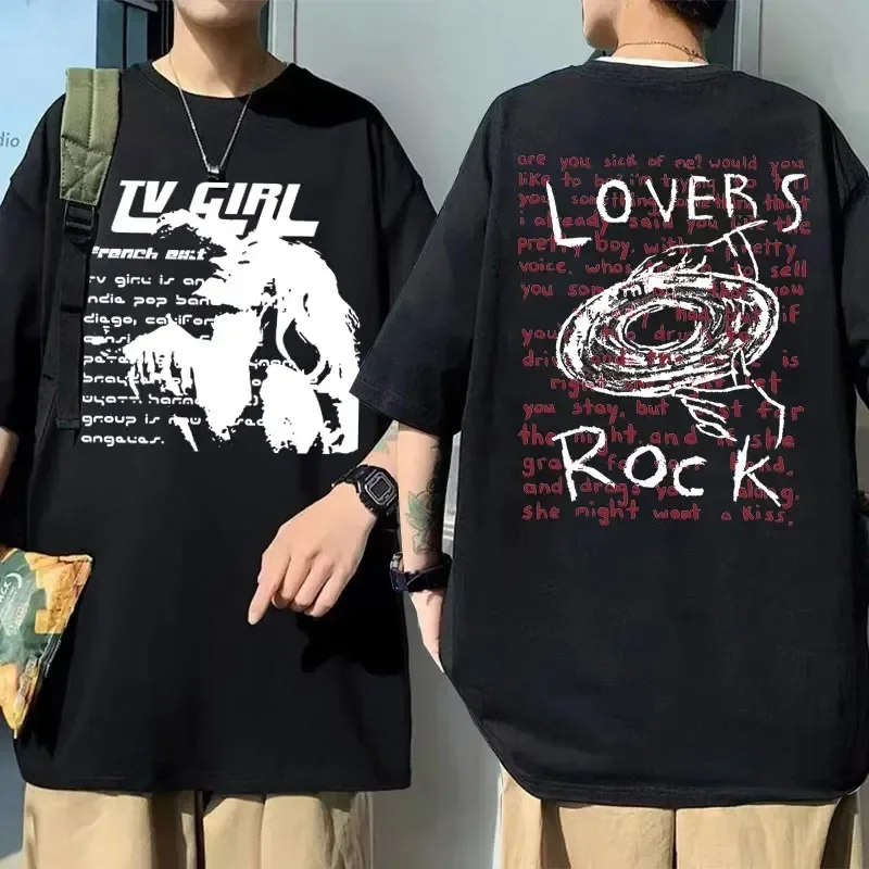 Tv Girl Lovers Rock Song Cotton T Shirt French Exit Album Poster Merch  Men Women Tee Oversized Short Sleeve  Tops