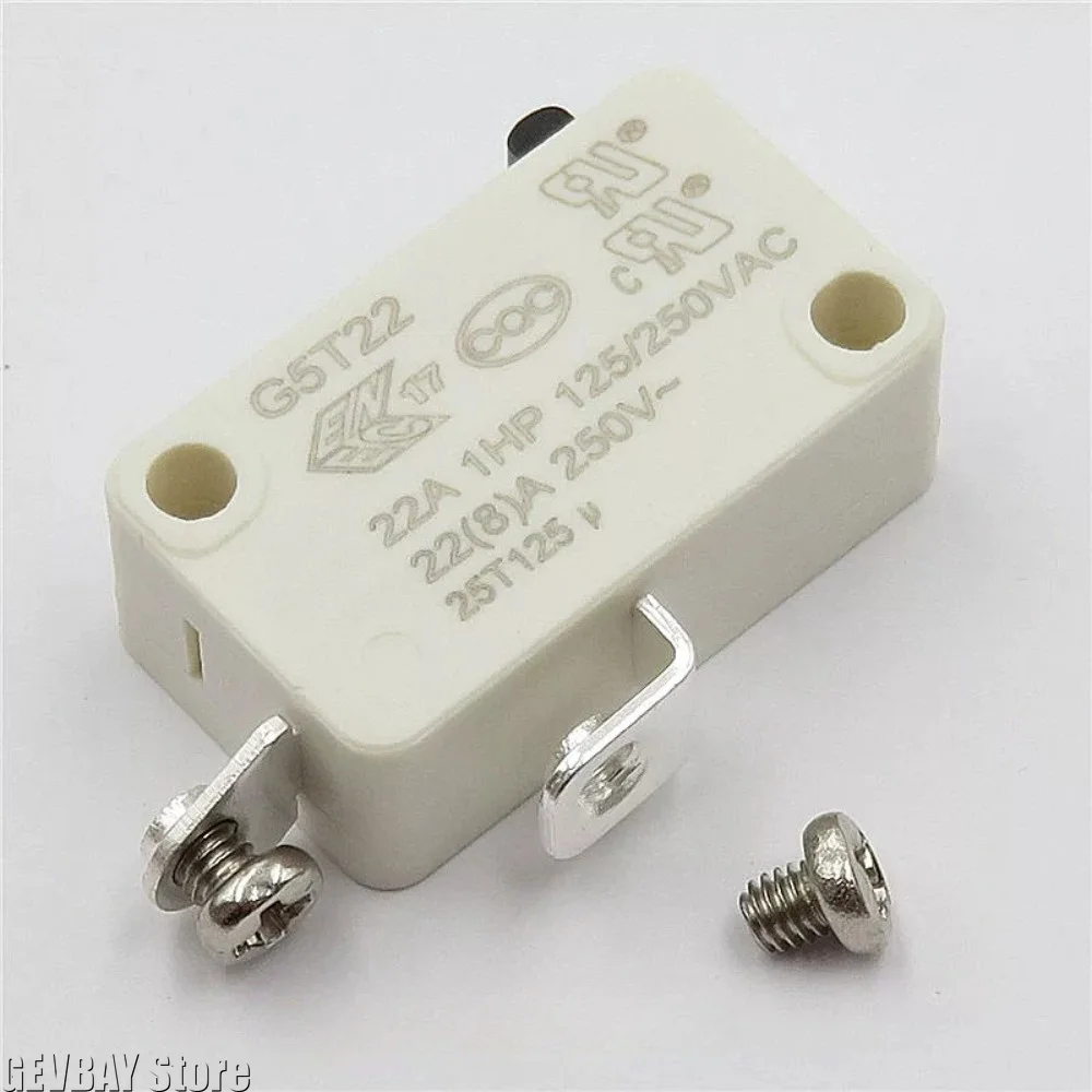 1pc Electric Water Faucet G5T22-0C Microswitch 22A 125-250V 2-Pin with Teeth Normally Open Accessory KW3A for Plumbing