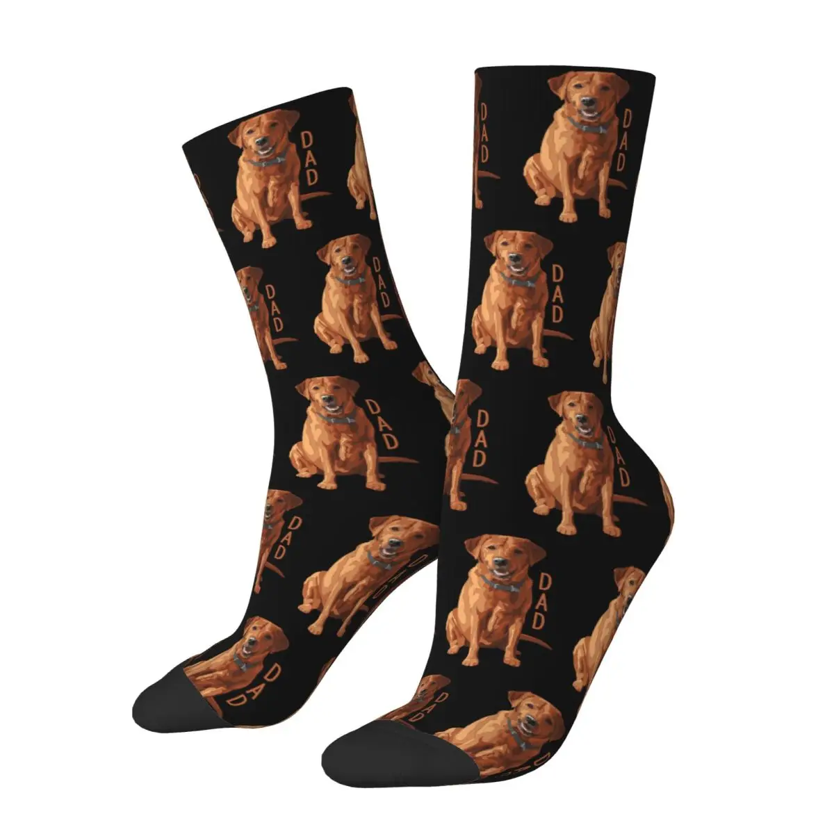 Lab Dad Fox Red Labrador Retriever Dog Socks Harajuku Sweat Absorbing Stockings All Season Long Socks Accessories for Man Woman