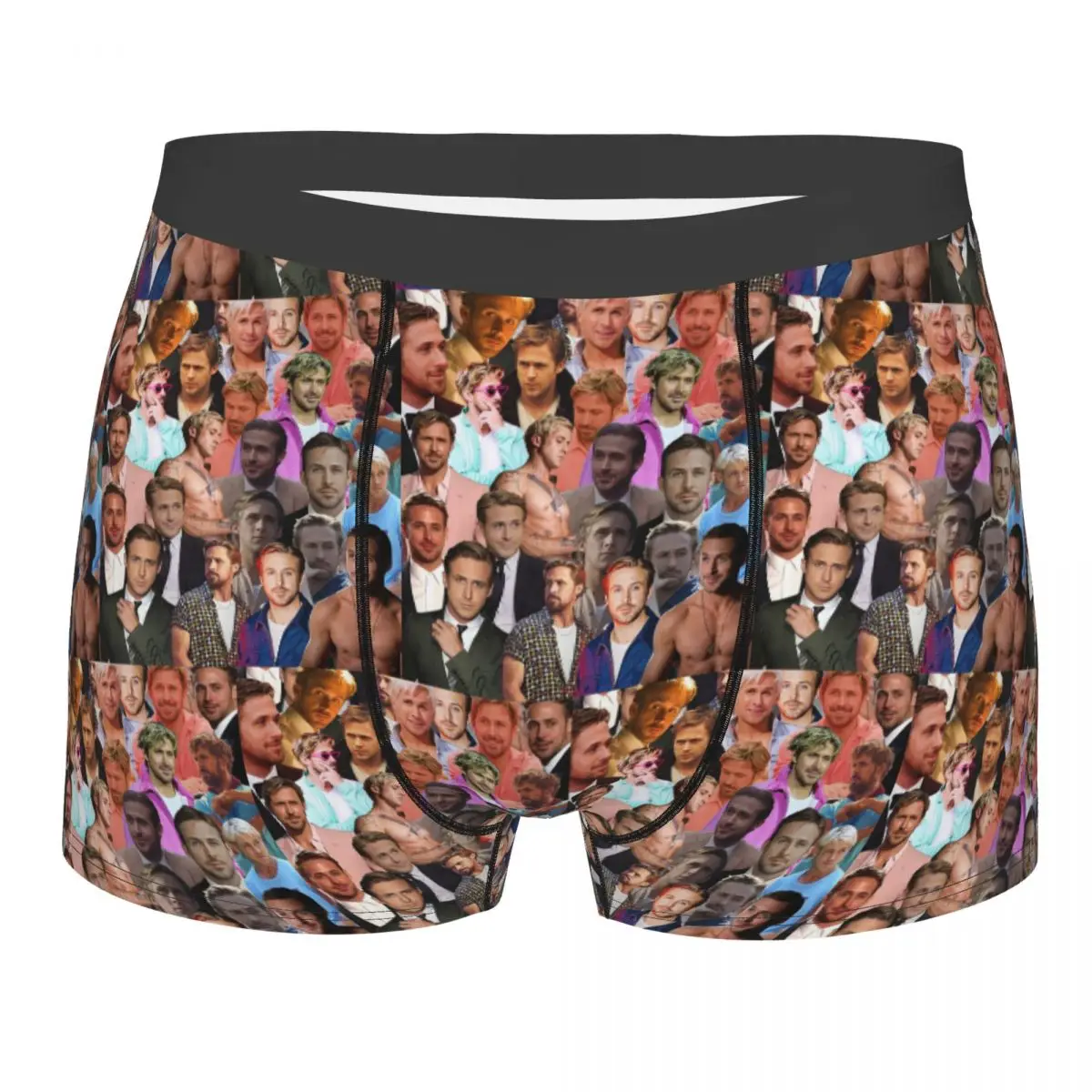 Boxer Underpants Shorts Ryan Gosling Photo Collage Panties Male Comfortable Underwear for Homme Man Boyfriend Gifts