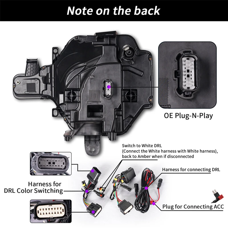 

Car Styling For Ford Bronco 2020-2023 Rapter 2Door 4Door Front Hi Low DRL Turn Signal Lights Headlamp Assembly Car Accessories