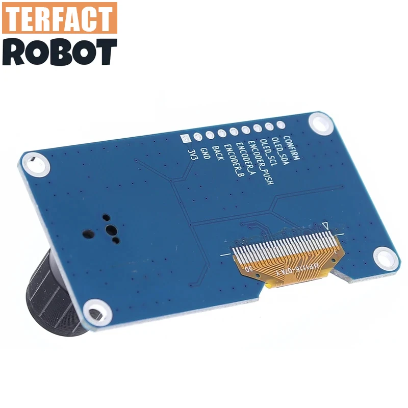 شاشة عرض oled بيضاء SAMIROB مقاس 0.96/1.3 بوصة مدمجة مع وحدة التشفير الدوارة EC11 واجهة IIC لاردوينو