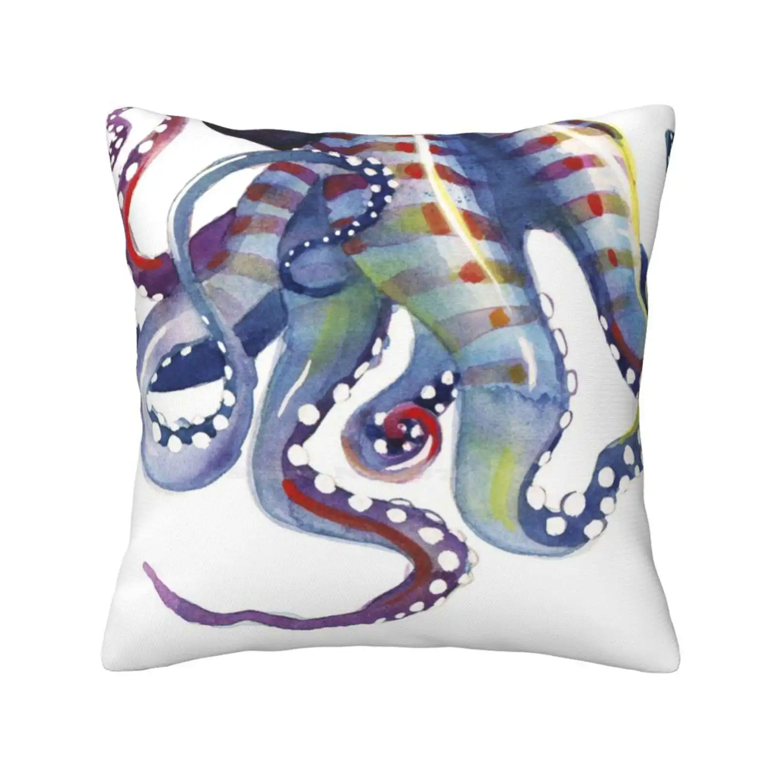 Sea Monster Pillowslip Pillowcase Octopus Tentacles Watercolor Sea Life Coastal Sea Monster Kraken Rainbow Ocean Beachy Seaside