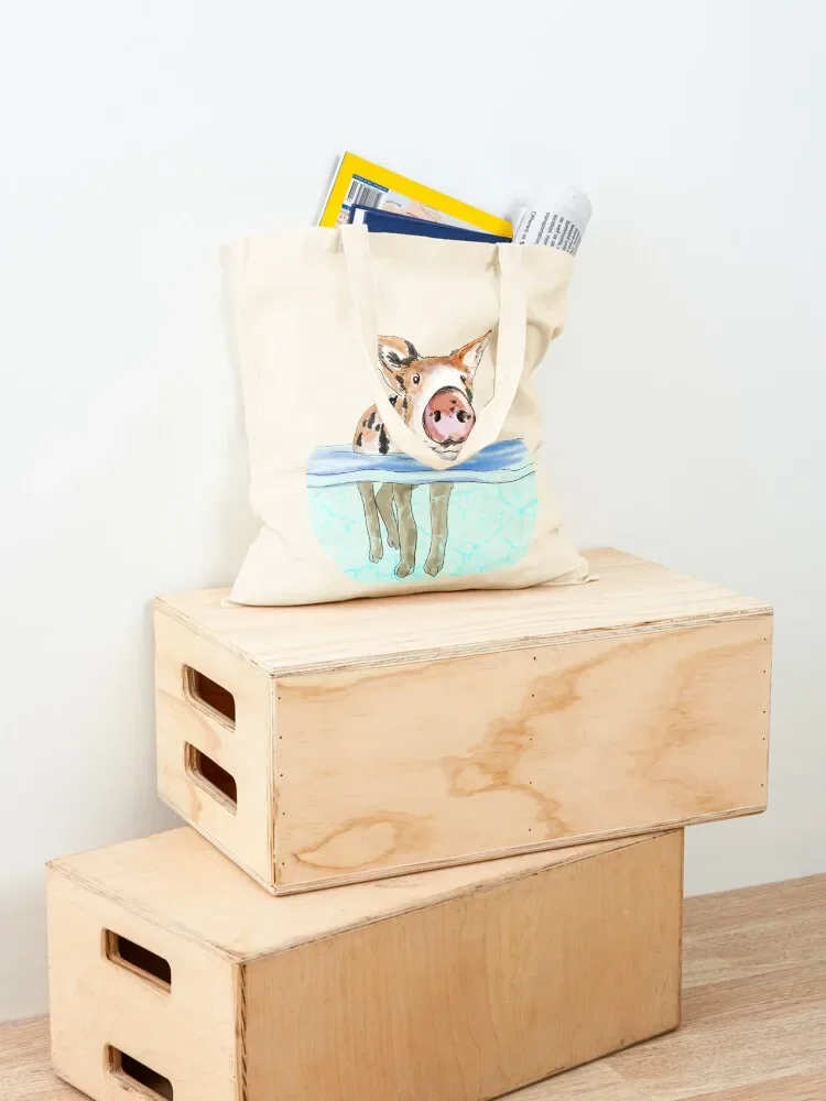 Bahamas Floating Swimming Piglet Tote Bag Gift bag shopper bags for women large size bags reusable shopping bag