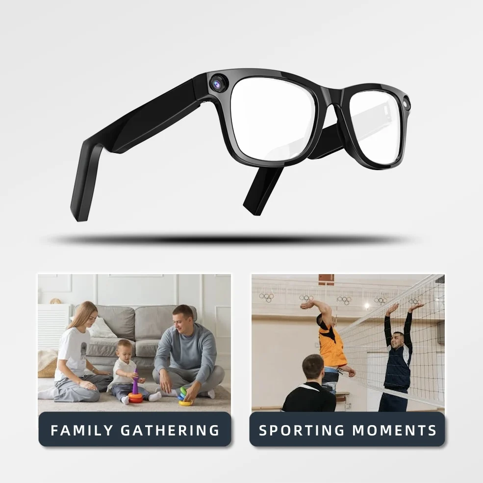 

New AI Smart Glasses Camera HD Camera Contact Button Voice Call Noise Reduction Smart Wearable Eyewear Goggles