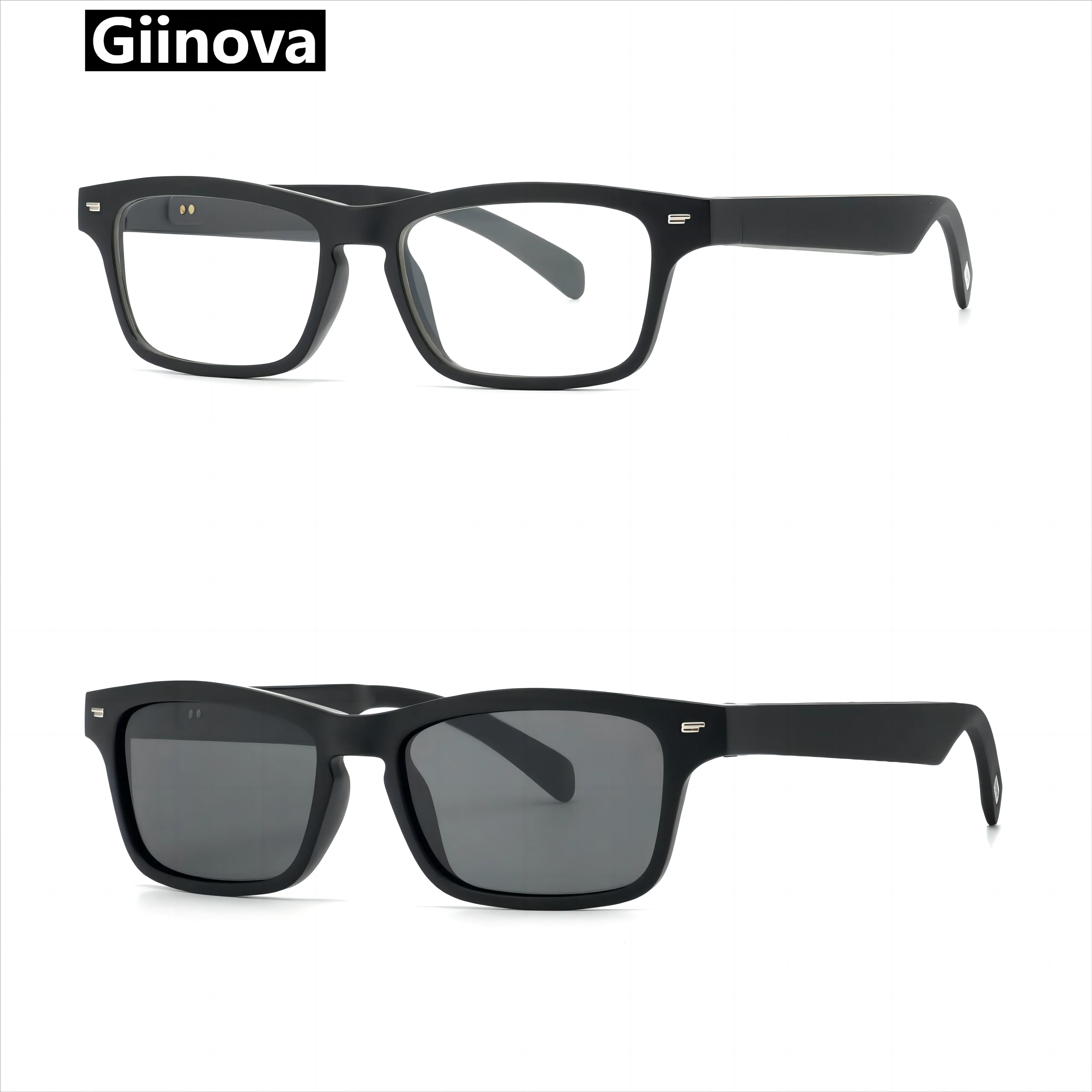 【Giinova】Smart Bluetooth Glasses: Open Audio Talking Glasses with Built-in Microphone and Speaker - Touch Button and Voice Assis