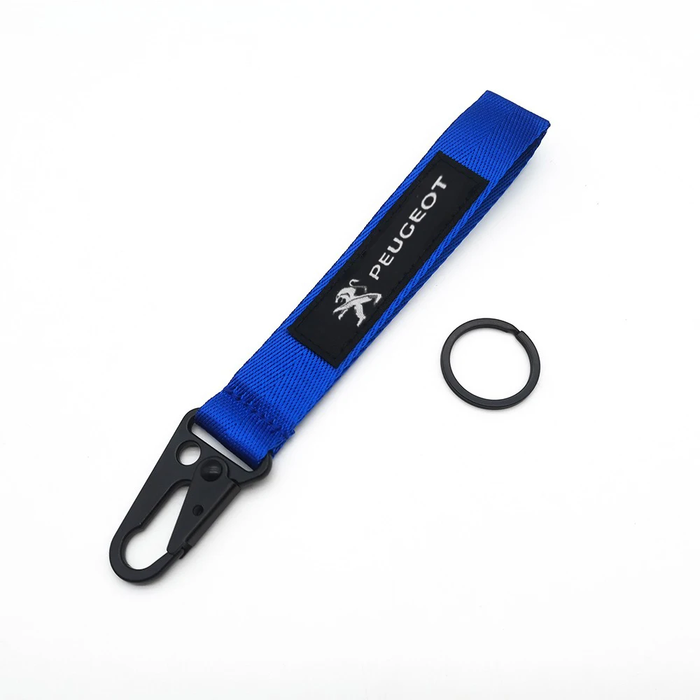 1 قطعة سيارة كيرينغ الشريط الحبل المفاتيح مفتاح حامل اكسسوارات لبيجو 207 3008 206 208 308 307 407 508 2008 5008 107 106